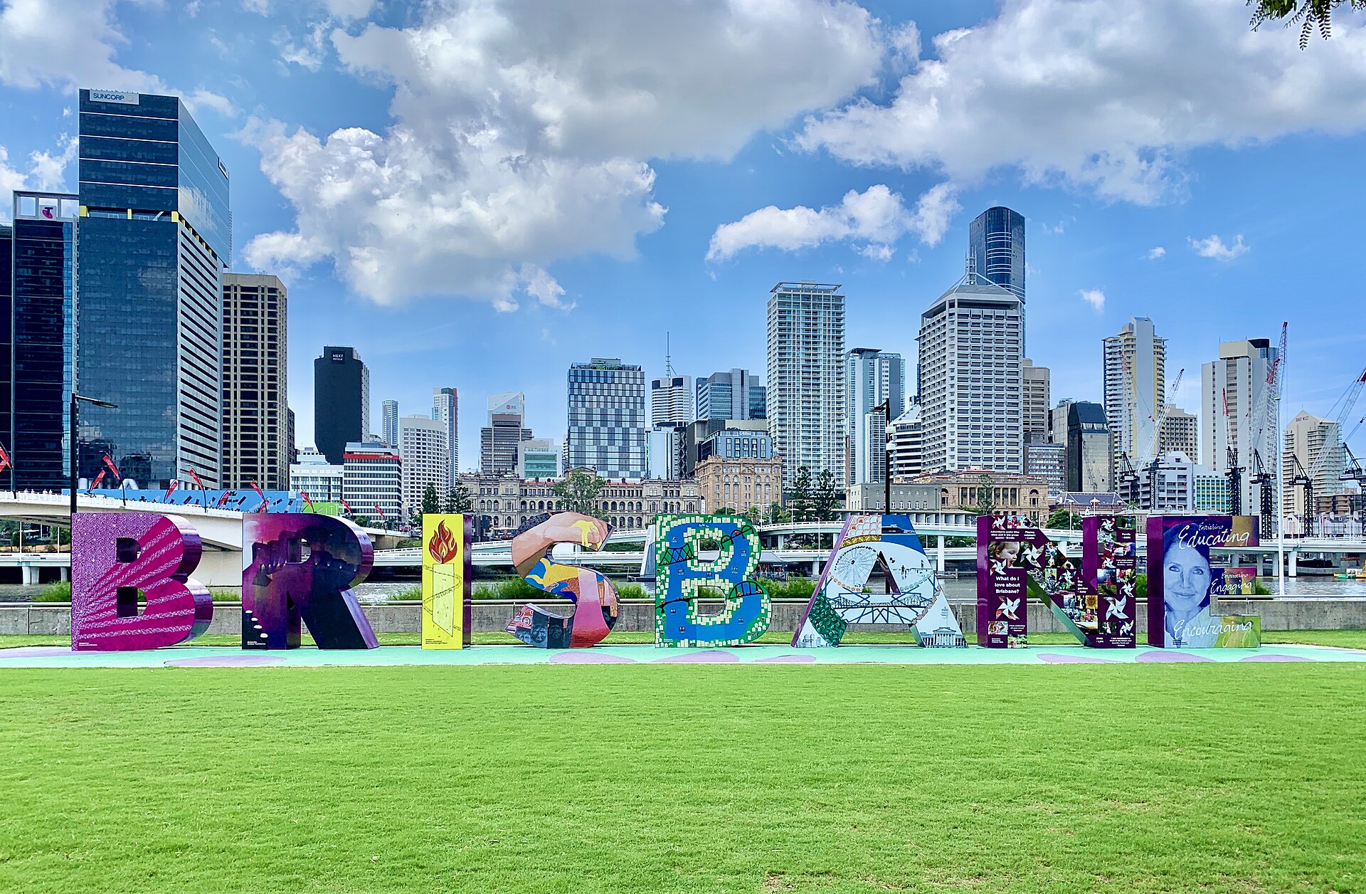 Brisbane city skyline and South Bank