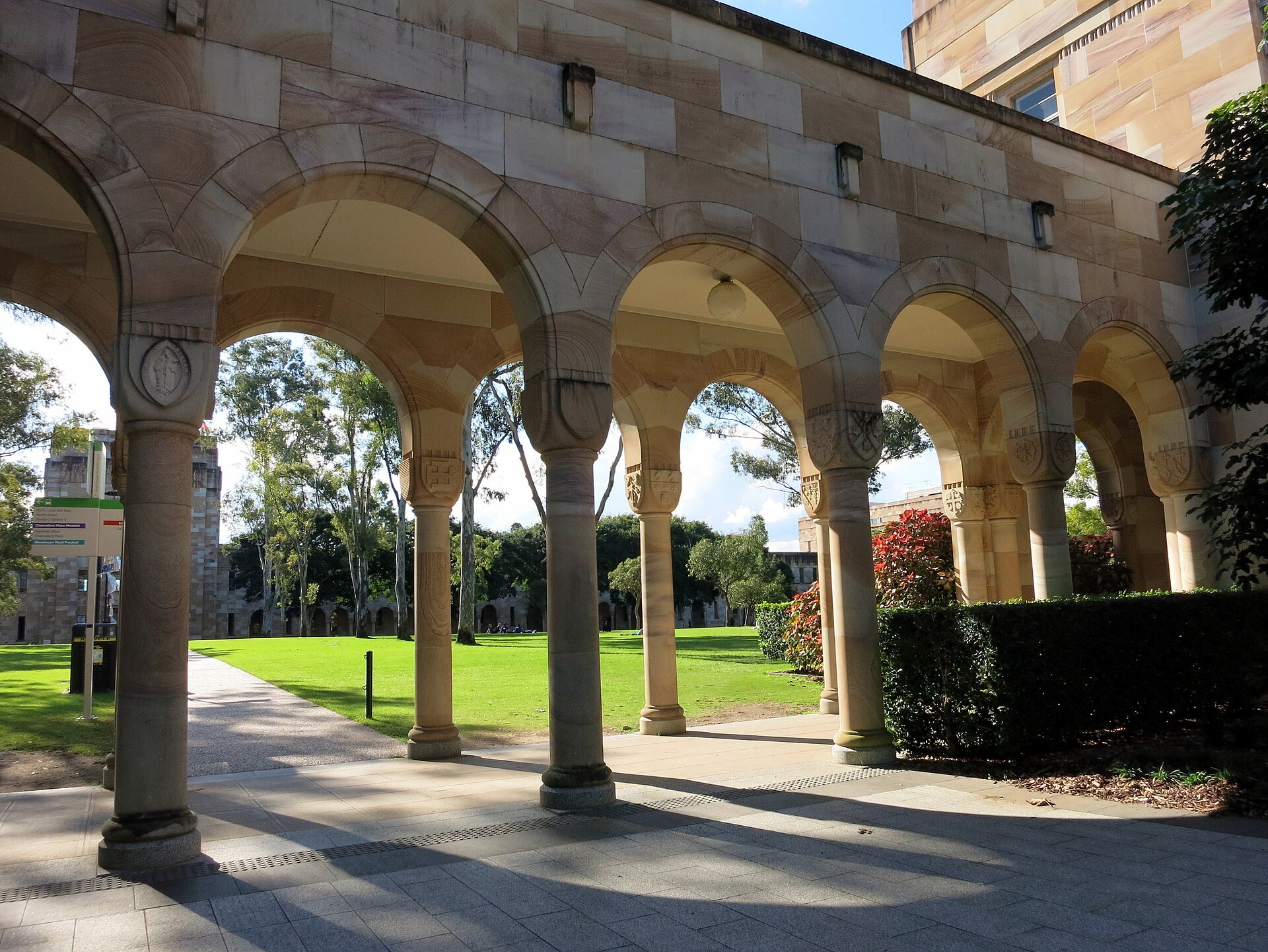 The sandstone Great Court cloisters at the University of Queensland